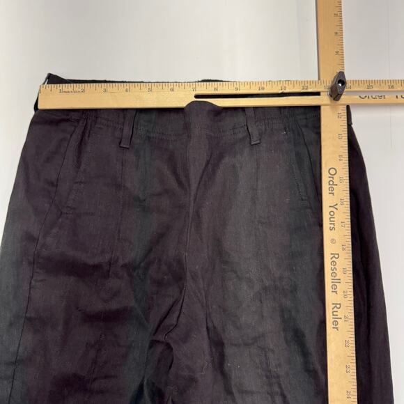 J.Jill Pants Womens X Small Black Pintucked Stretch Slim Leg Linen Blend - Picture 8 of 10